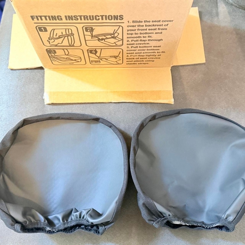 Brand New Pair of Black Car Seat Headrest Covers - Universal